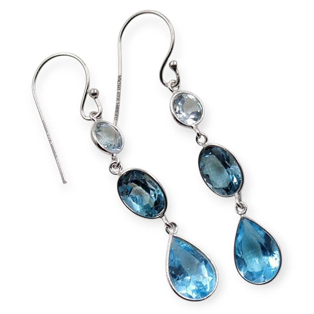 ☆Ross + Simons Dazzling Blue Topaz Gemstone 925 Sterling Silver☆